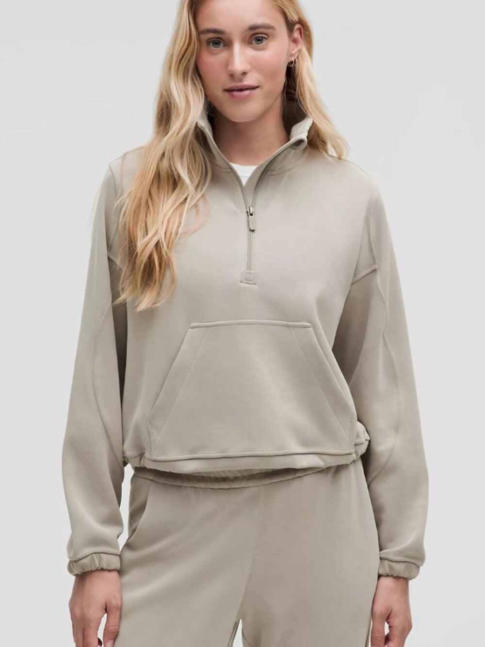 lululemon athletica Half-Zip Pullover Hoodie in Light Taupe